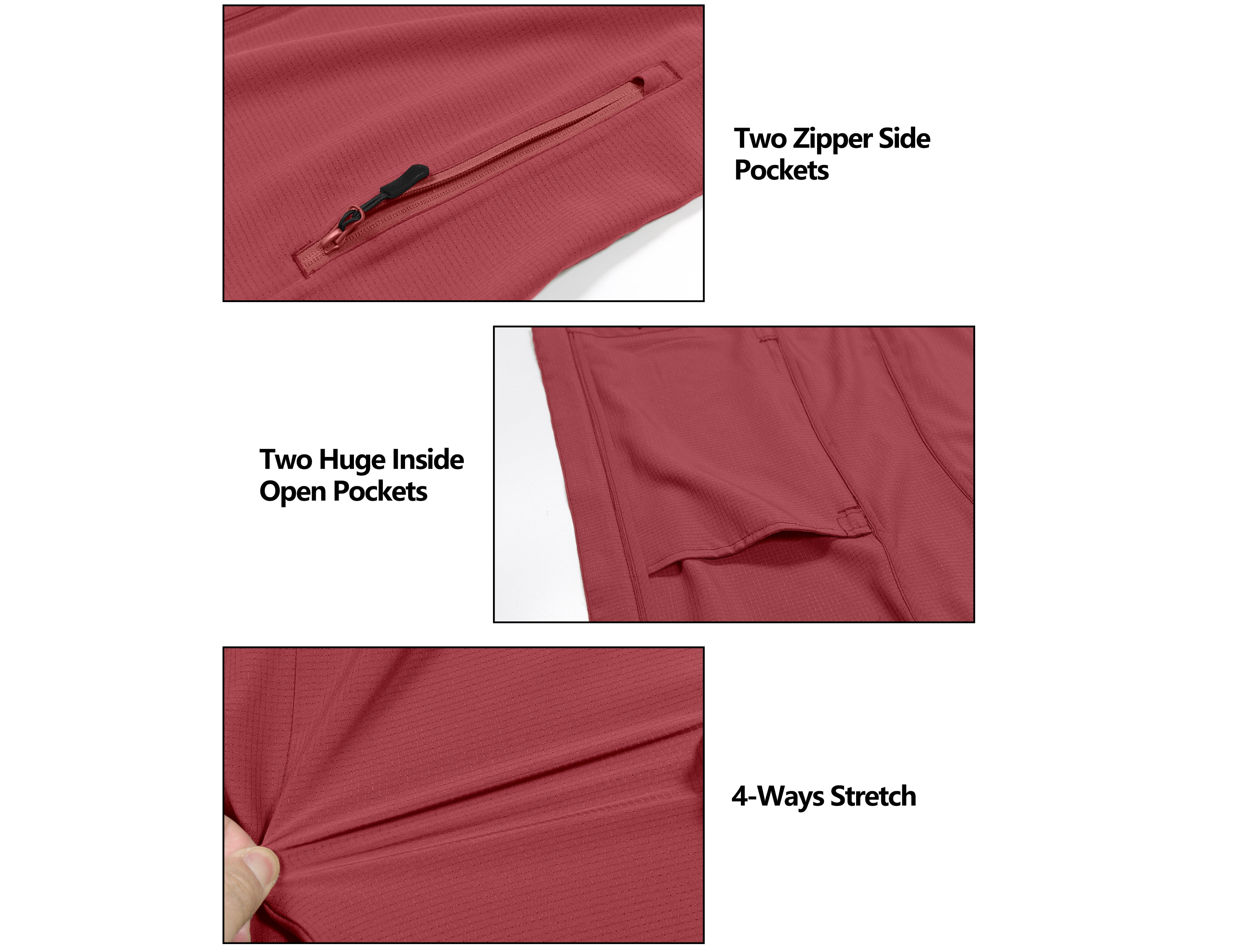 Little Donkey Andy Women's UV Protection Hiking Jackets Breathable Hooded Shirts for Fishing Camp with Air-Holes Watermelon Red Size M