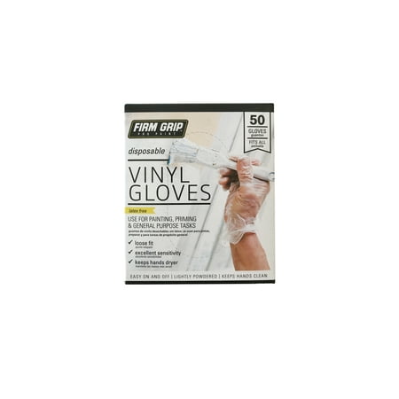 Walmart Grocery Firm Grip Pro Paint Vinyl Gloves Latex Free Disposable 50 Count Box 1 Size Fits Most