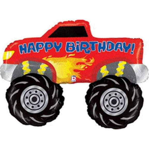 Betallic 40" Monster Truck Birthday Shape Foil Balloon