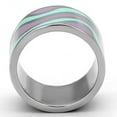 thumbnail image 3 of High polished (no plating) Stainless Steel Ring with Epoxy in Multi Color for Women Multi Color Stone Color Style TK840 Size 5, 3 of 4