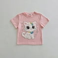 thumbnail image 4 of Stereoscopic Cartoon Cute Cats With Sweet Tops Short Sleeve Summer T Shirts ForBoys Girls Baby Clothes Relaxed Fit Dailywear 8-9 Years, 4 of 9