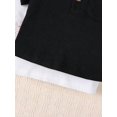 thumbnail image 4 of 2pcs/Set Baby Boys' Basic Solid Color Half Placket Button Stand Collar Top, 4 of 5