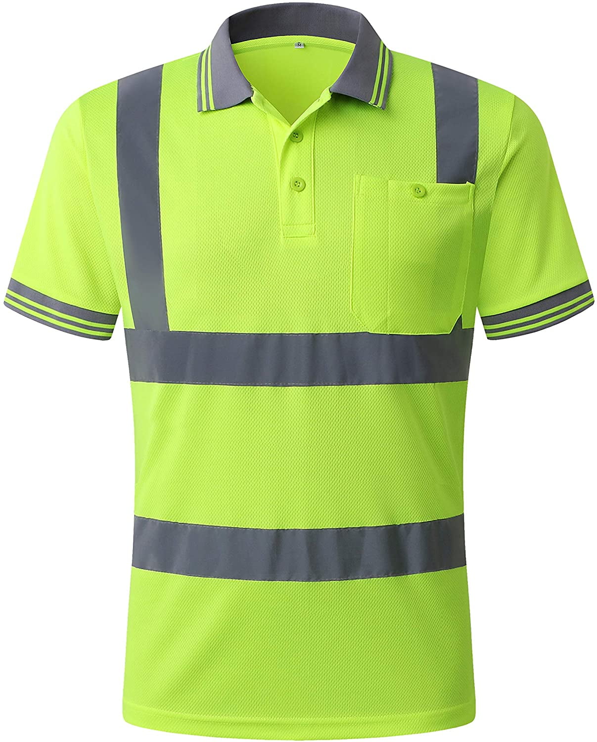 High-visibility t-shirt with retro reflective tape Hi-vis safety polo shirt 