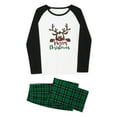 thumbnail image 4 of Spewahor Christmas Family Pajamas Matching Set, Long Sleeve Elk Letters T-shirt with Plaid Pants Sleepwear Loungewear, 4 of 10