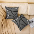 thumbnail image 4 of Ryan; Modern Geometric Throw Pillow Covers Gray Black Circles Print Pillow Cases for Boys Men Adults Abstract Swirls Simple Style Square Cushion Covers for Office Couch Sofa 18x18 Inch Set of 2, 4 of 8