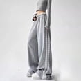 thumbnail image 2 of TIREOW Girls Wide Leg Sweatpants Elastic High Waist Lace Trim Sweat Pants Loose Casual Sports Trousers Street Style Trousers, 2 of 7