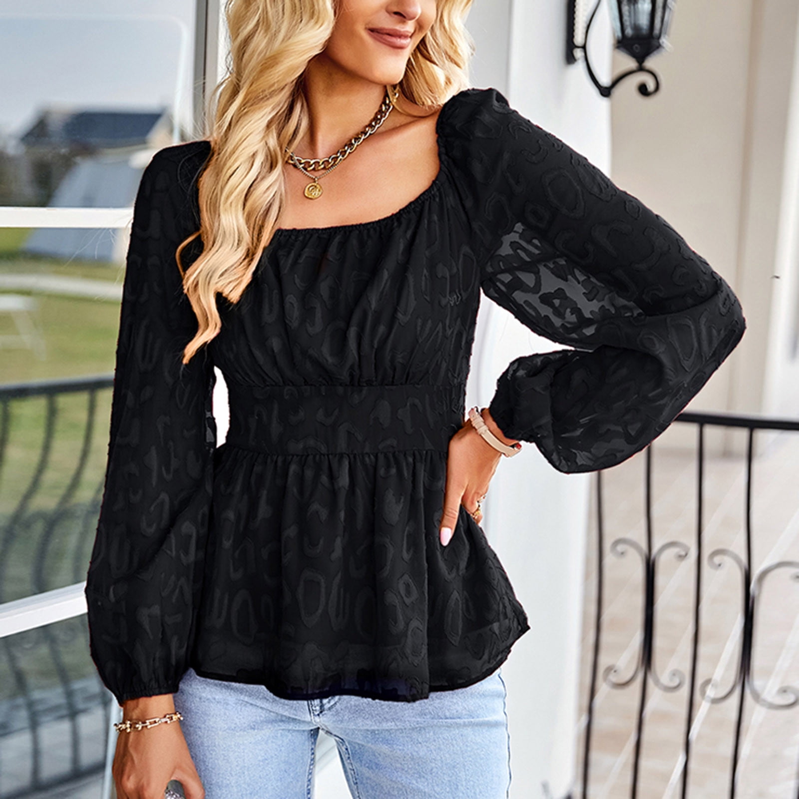 トップス marryme puff puff blouse black PUFFPUFF PERL BLOUSE | MARRY ME.official