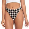 thumbnail image 1 of Balery Black Plaid Heart Tangas de Algodón para Mujer con Estampado – Ropa Interior Sexy, Transpirable, G-string-XX-Large, 1 of 6