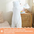 thumbnail image 5 of Sewkxo Toddlers Bear Costume Cosplay Rompers Flannel Fuzzy Fall Winter Hooded Jumpsuits,White 80, 5 of 7