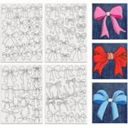 4 Sheets Bow Water Soluble Embroidery Stabilizers 36pcs Embroidery Paper with Pre-Printed Sewing Embroidery Stabilizers for Embroidery Hand Sewing Lover Beginners