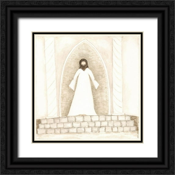 Shamp, Cindy 15x15 Black Ornate Wood Framed with Double Matting Museum Art Print Titled - Jesus Teaches at Temple