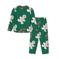 thumbnail image 2 of Kll Gingerbread Snowman Cookies Print Women'S Long Sleeve Pajamas With Pants Sleepwear Loungewear 2 Set-Xx-Large, 2 of 9