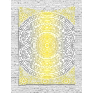 Yellow and grey tapestry clearance