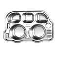 thumbnail image 1 of Stainless Car/Bus Plate, Rust Free, Safe Divided Platter for Toddlers and Kids, BPA Free Plate, 1 of 5