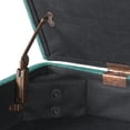 thumbnail image 3 of Teal Chunky Textured Decorative Storage Bench, 3 of 10