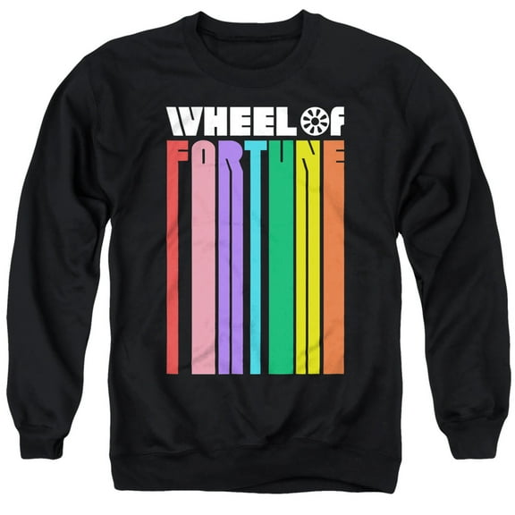 Popfunk Wheel of Fortune Logo Color Blend Unisex Adult Crewneck Sweatshirt, Black, 3X-Large