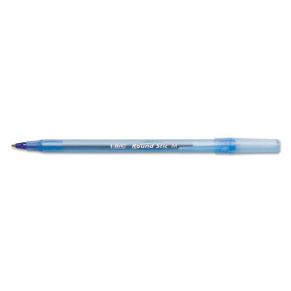 Round Stic Xtra Life Ballpoint Pen, Stick, Medium 1 Mm, Blue Ink, Translucent Blue Barrel, Dozen | Bundle of 10 Dozen