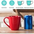 thumbnail image 4 of Coffee Mug Set, 12 Ounce, Ceramic Mug for Men, Women,  Glazed Mugs with Handle for Coffee, , Milk, Cocoa, Cereal - Set of 6 Red, 4 of 6