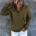 thumbnail image 3 of QUINDOS Womens Hoodies with Zippers Button Sweatshirts for Women Plus Size Casual Long Sleeve Crew Neck Plain Pullover Tops, 3 of 7