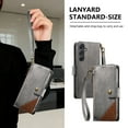 thumbnail image 5 of Compatible with Samsung Galaxy S24 Wallet Phone Case - PU Leather Magnetic Flip Cover with Credit Card Slots Zipper Pocket & Detachable Wrist Strap, Shockproof Design, for Women and Men - Gray, 5 of 8
