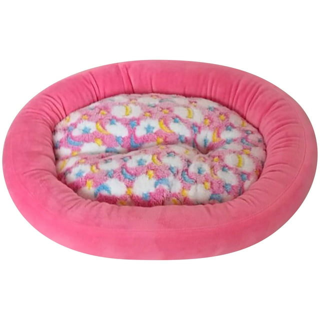 Padded Thickened Round Flower Pet Kennel, Non-Slip Winter Dog Mat with Soft Fill, Warm Cat Bed for Indoor Comfort, Machine Washable Pet Mat for Small to Medium Pets