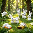 thumbnail image 4 of Figurines Miniatures Accessoires de Jardin Décor de Terrarium Ensemble de 5 Pcs Figurines Lapin Mignon Miniatures en Résine pour Bricolage Jardin Terrarium Maison de Poupée et Décor, 4 of 4