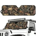 thumbnail image 5 of Uorisanigo Windshield Sun Shade for 2007-2018 Jeep Wrangler JK JKU & 1997-2006 Jeep Wrangler TJ LJ, Aluminum Foil Block UV Rays and Heat, Auto Camo Hunting Print Sunshade, 5 of 7