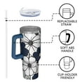 thumbnail image 4 of OBREWU Blue Pioneer Flower Tumbler with Handle and Lid,Blue Pioneer Flower 40oz Double Wall Vacuum Insulated Tumbler,Cups Gift for Women and Men, 4 of 7