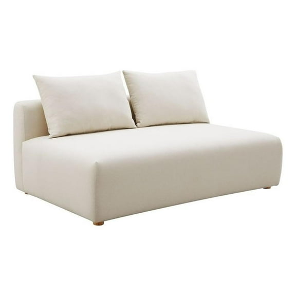 Pemberly Row Handmade Contemporary Cream Linen Modular Loveseat