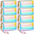 thumbnail image 1 of Bolsas de maquillaje Dunzy holográficas transparentes con cremallera, 8 unidades, 1 of 7