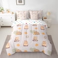 thumbnail image 2 of Homewish Brown Capybara 7-Piece Bedding Comforter Set For Kids Boys Girls,Kawaii Animal King Bedding Sets,Love Heart Flowers Ultra Soft Bed Sheets,Lightweight Room Decor,Reversible, 2 of 8