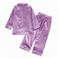 thumbnail image 2 of Bullpiano Boys Girls Pajamas Sets Kids Satin Silk Blouse Pants Sleepwear Suit, 1-10 Years, 2 of 5
