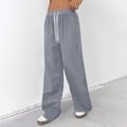 thumbnail image 3 of Fabrcox Gray Pants Wide Leg Woman Drawstring Baggy Lounge Pants for Women Loose Spring Summer Womens Trouser with Pockets, 3 of 5