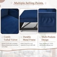 thumbnail image 5 of DEALTOPS Pull Out Sofa Bed, Convertible Loveseat Sleeper with Side Pockets, Blue, 5 of 8