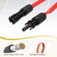 thumbnail image 3 of Uxcell 1 par de cable de conector plano para panel solar, 12AWG 1500V macho a hembra, cable de extensión solar para sistema fotovoltaico RV, negro y rojo 3.3 pies, 3 of 6