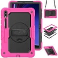 thumbnail image 1 of For Samsung Galaxy Tab S9 S8 Ultra 14.6 S7 Plus FE 12.4 11 inch Case Shockproof Kids Stand Tablet Cover+PET Film+Shoulder Strap BK-ROS S9 Plus 12.4 inch, 1 of 6
