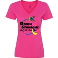 thumbnail image 3 of Inktastic Down Syndrome Awareness with Butterfly and Ribbon Women's V-Neck T-Shirt, 3 of 5