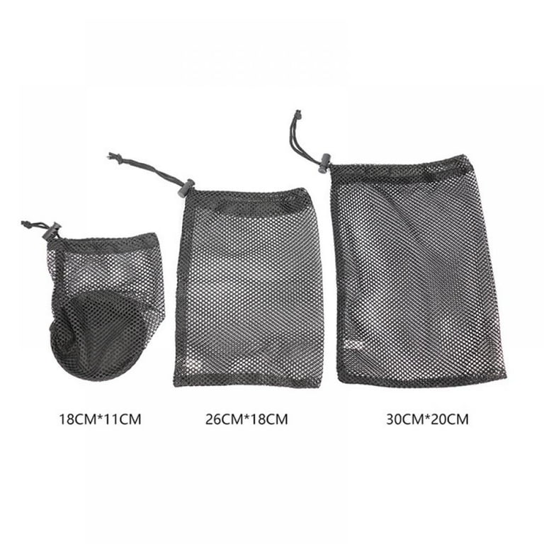 Durable Nylon Mesh Drawstring Bag Mesh Ditty Bag for Equipment Storage  Nylon Travel Bag with Drawstring Cord Lock Closure Net Bag for Toy,Balls