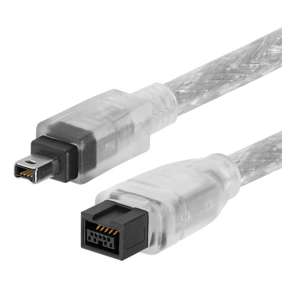 Cmple - 9 PIN/ 4PIN BILINGUAL FireWire 800 - FireWire 400 Cable -15FT, CLEAR