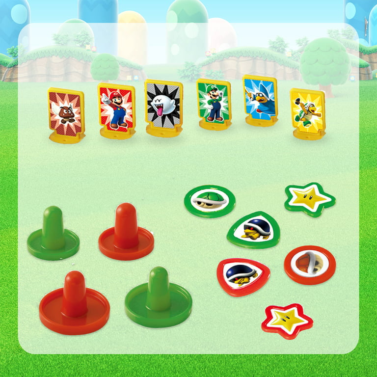 Epoch Games Super Mario Air Hockey, Tabletop Skill and Action Game with  Collectible Super Mario Action Figures