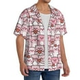 thumbnail image 2 of Balery Kawaii Pig Camisa Casual de Manga Corta con Botones para Hombre, Texturizada, Estilo Cubano, para Playa, Verano-Large, 2 of 5