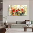 thumbnail image 3 of Flower Wall Art Red Poppies In A Field Rustic Landscape Floral Canvas Art Wall Decor For Bedroom Livingroom Office, 3 of 7