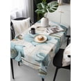 thumbnail image 2 of Spring Floral Rectangle Tablecloth, Vintage Tulips Flower Butterfly Retro Wood Blue Waterproof & StainResistant Tablecloth, Washable Oil-proof Table Cover for Dining/Party/Wedding/Buffet 54x108 In, 2 of 9