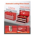 thumbnail image 3 of Metal Tool Box 20.5 inch Portable, 3 Drawer Tool Organizer with Auto Lock, 3 of 9