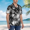 thumbnail image 3 of Kll Men'S Hawaiian Shirt Short Sleeve Button Down Beach Shirts-Seamless Pattern With Skulls, 3 of 7