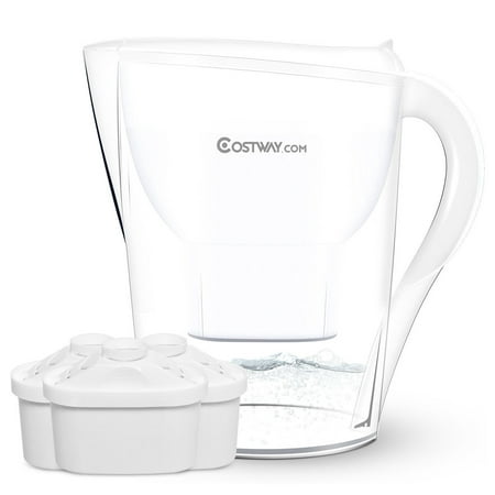 Costway Water Pitcher Filter 14.5 Cup Capacity BPA Free with 3 Filter Portable