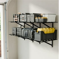 SunsGrove 2x3ft Heavy Duty Garage Storage Shelving, 1600lbs Total Weight Capacity, 4 Pack Wall Organization System, 24x75inch Rack Floating Shelves