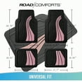 thumbnail image 5 of Road Comforts Car Floor Mats Full Set Front Rear Car Floor Mats with Aluminum Design AntiSlip Backing AllWeather Protection TrimtoFit Car Mats for Most Sedans SUVs  Pink, 5 of 9