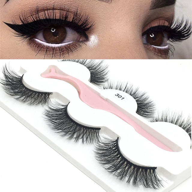 Xihbxyly Liquidación de verano 3 pares de pestañas postizatus largas y gruesas de maquillaje natural moda