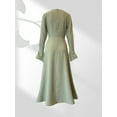 thumbnail image 5 of PAOLA RIBONI Chic Pea Green Long Sleeve Dress For Women, 1pc Design Perfect For Celebrations And Special Events, Blending Modesty With Timeless Elegance, 5 of 9